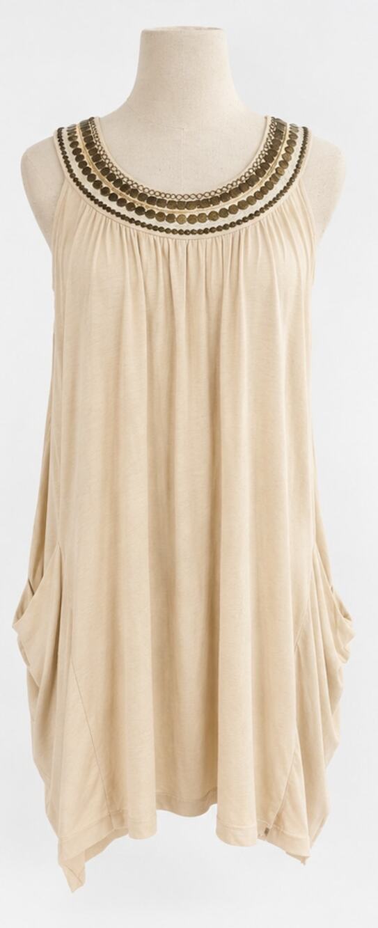 CAbi Egyptian Beaded Neck Tunic